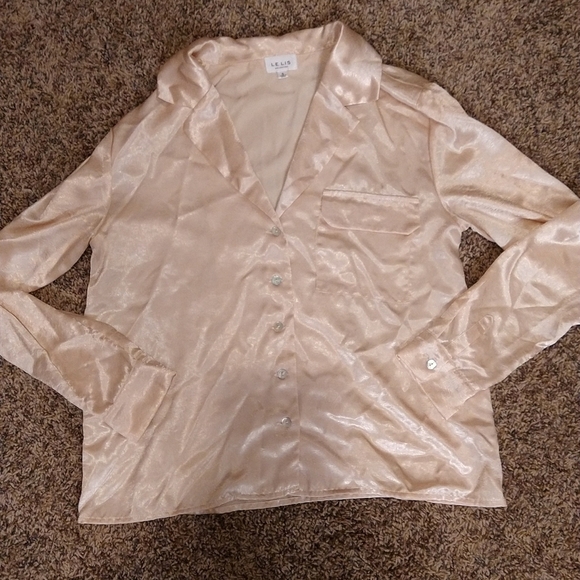 Le Lis Tops - Le Lis Collection Slinky Button Down Blouse
